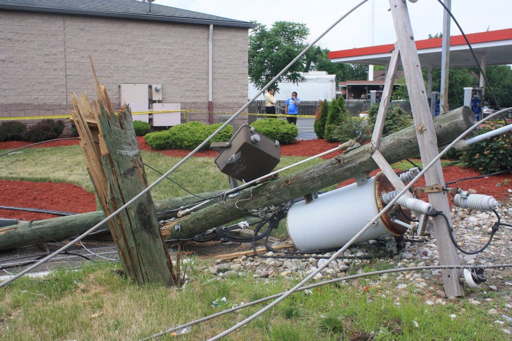 Pickup Truck Slams Into Utility Pole Then Building, Knocks Out Power ...