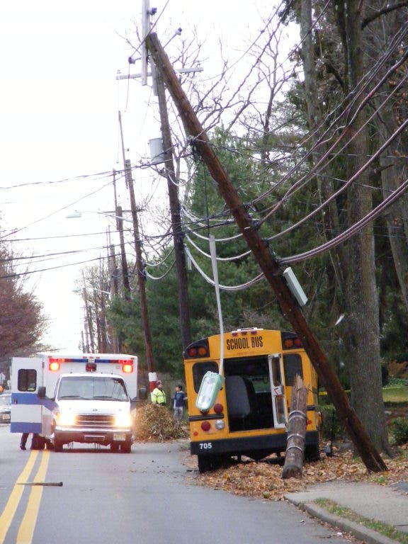 UPDATE: School Bus Crashes Into Utility Pole | Ridgewood, NJ Patch
