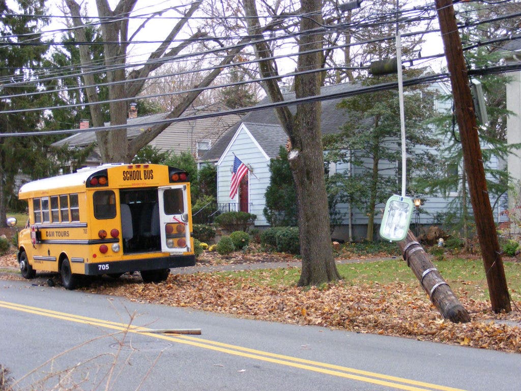 UPDATE: School Bus Crashes Into Utility Pole | Ridgewood, NJ Patch