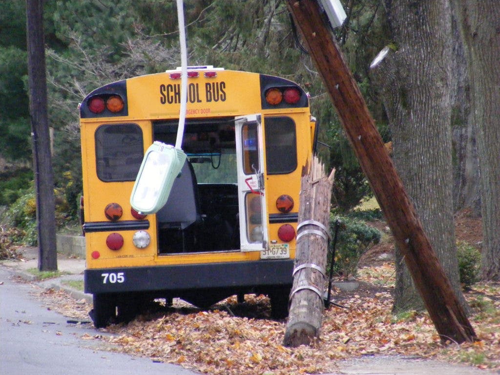 UPDATE: School Bus Crashes Into Utility Pole | Ridgewood, NJ Patch