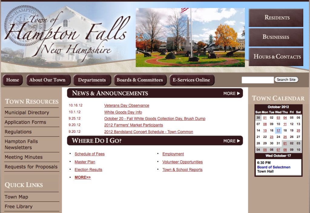 Hampton Falls Launches New Town site Hampton, NH Patch