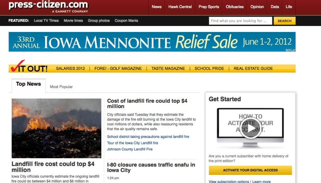 Iowa City Press-Citizen, Des Moines Register to Require Pay to Access