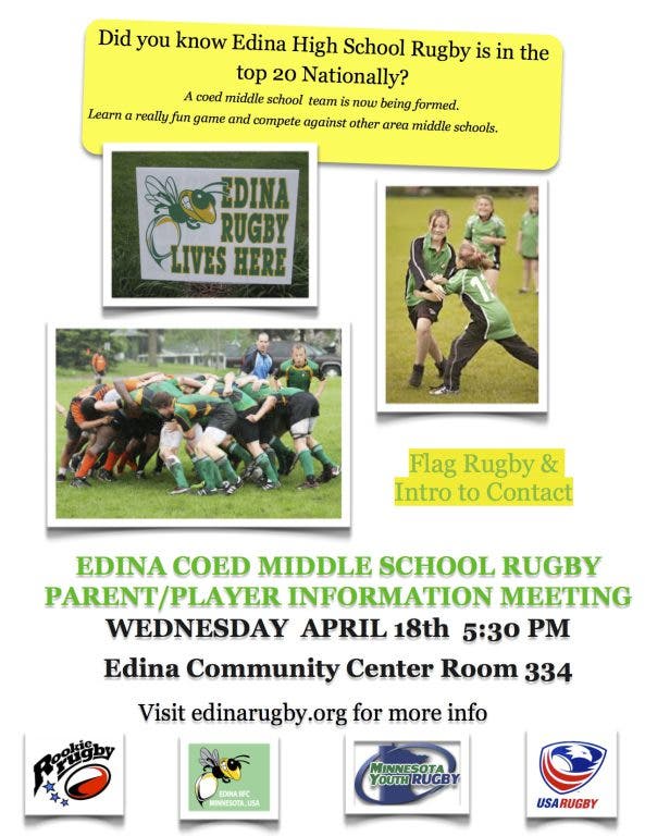 Edina Middle School Coed Rugby Edina, MN Patch