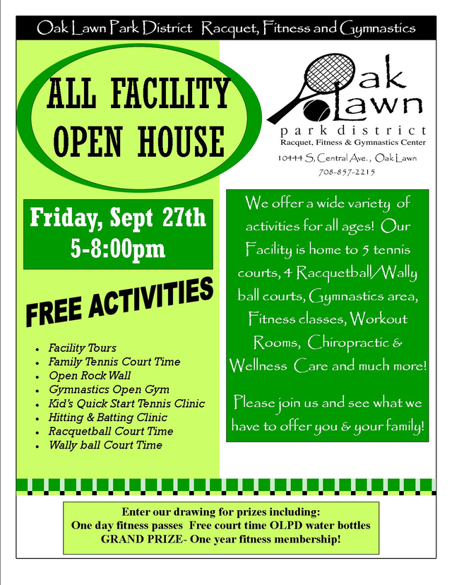 Open House at Racquet, Fitness & Gymnastics Center Oak Lawn, IL Patch