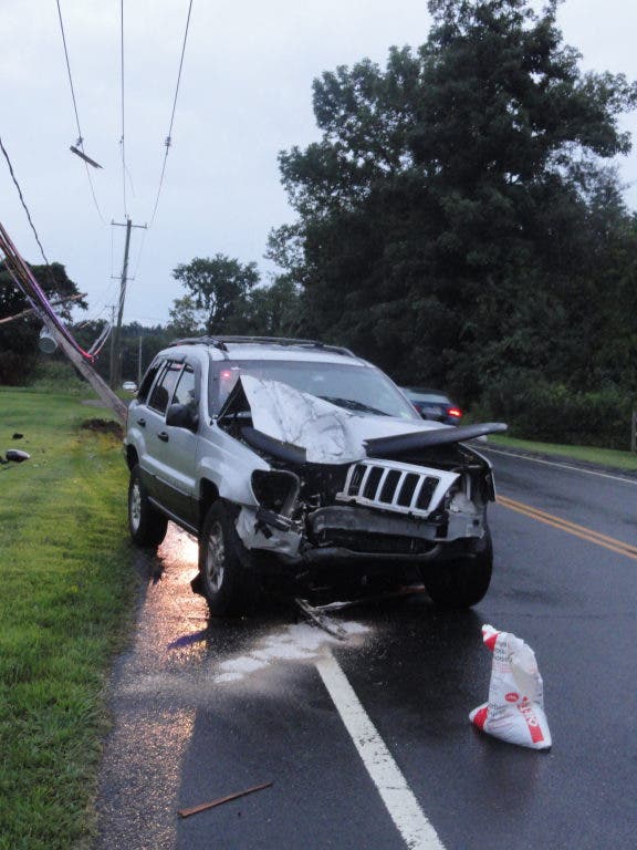 Telephone Pole Snaps In Half After Car Crash | Woodbury, CT Patch