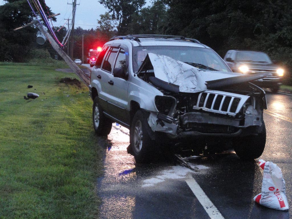Telephone Pole Snaps In Half After Car Crash | Woodbury, CT Patch