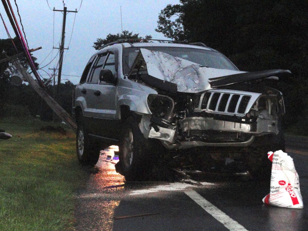 Telephone Pole Snaps In Half After Car Crash | Woodbury, CT Patch