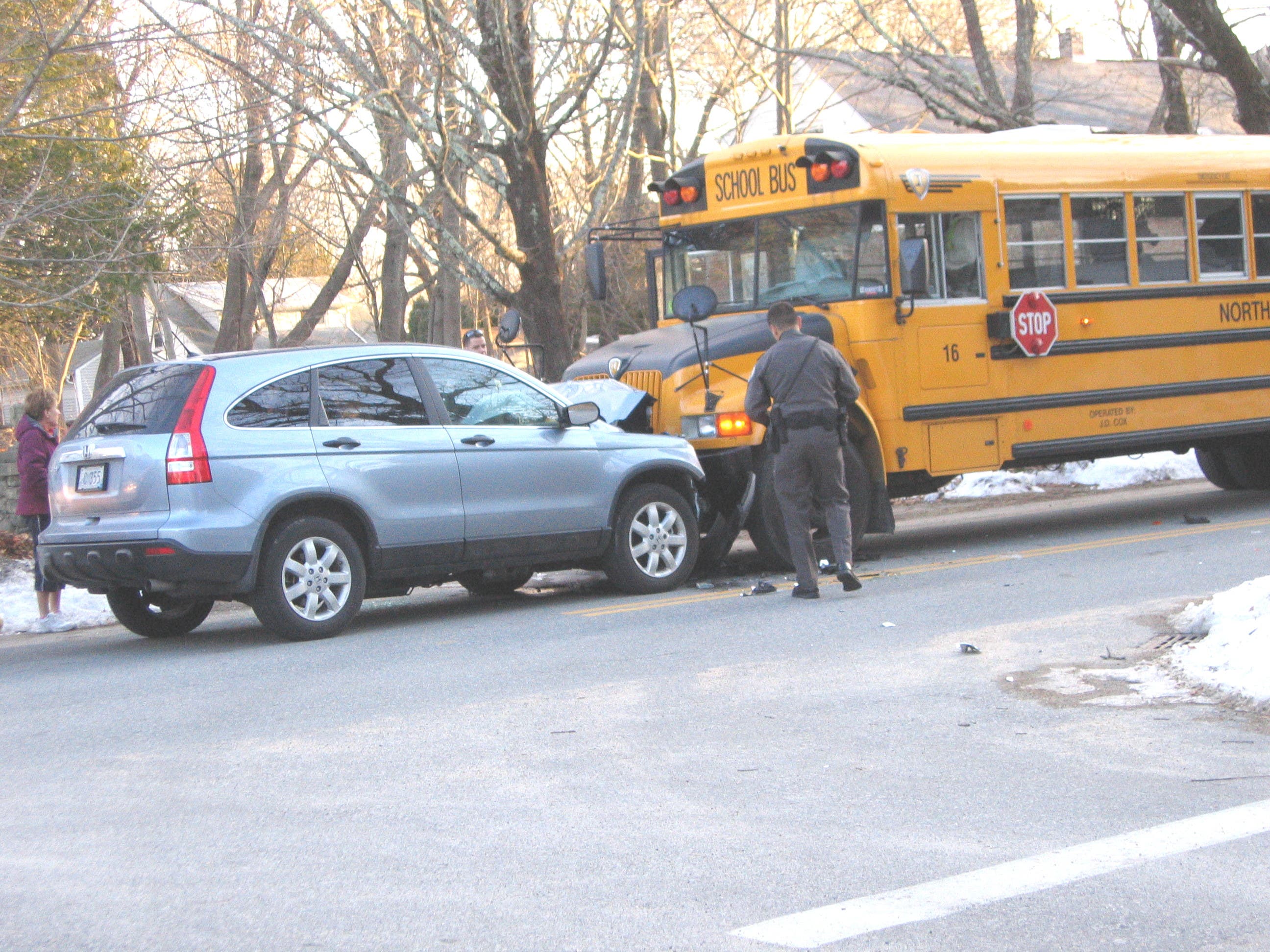 Children Safe After Car Collides with School Bus | North Kingstown, RI ...