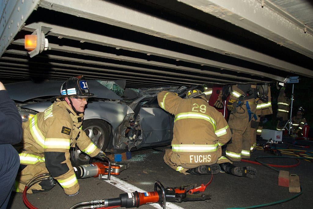 Area Firefighters Rescue Woman From Smashed Car | Doylestown, PA Patch