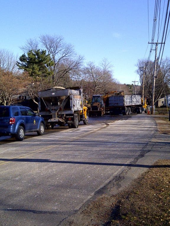 Large Water Main Break Floods Road and Yards | Westborough, MA Patch