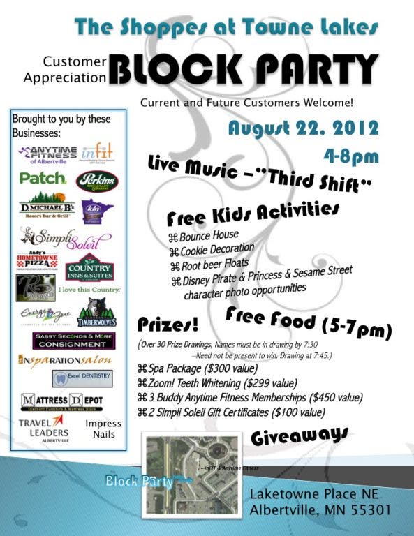Customer Appreciation BLOCK PARTY * The Shoppes at Towne Lakes