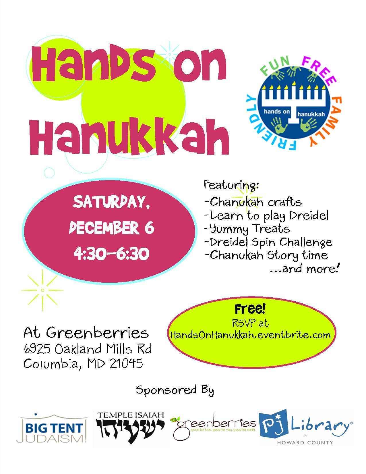FREE Hanukkah Event For The Whole Family In Columbia Columbia MD Patch