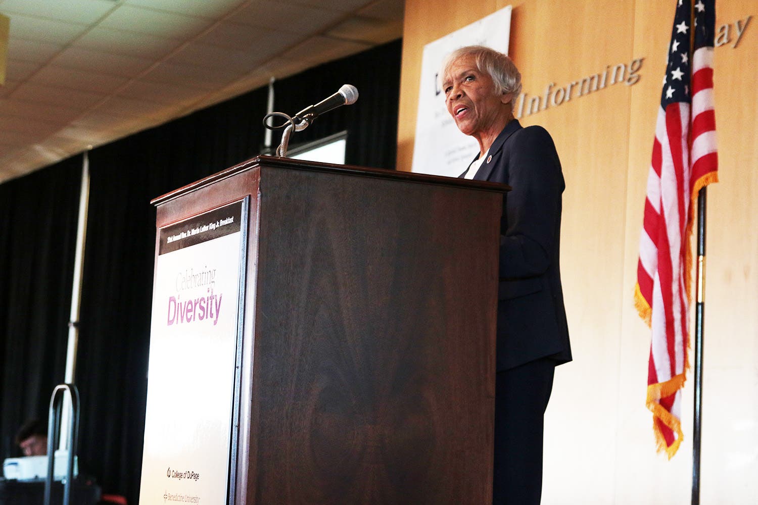 Hubbard urges audience, 