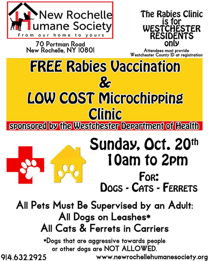 FREE Rabies Vaccination & LOW COST Microchipping Clinic at the New