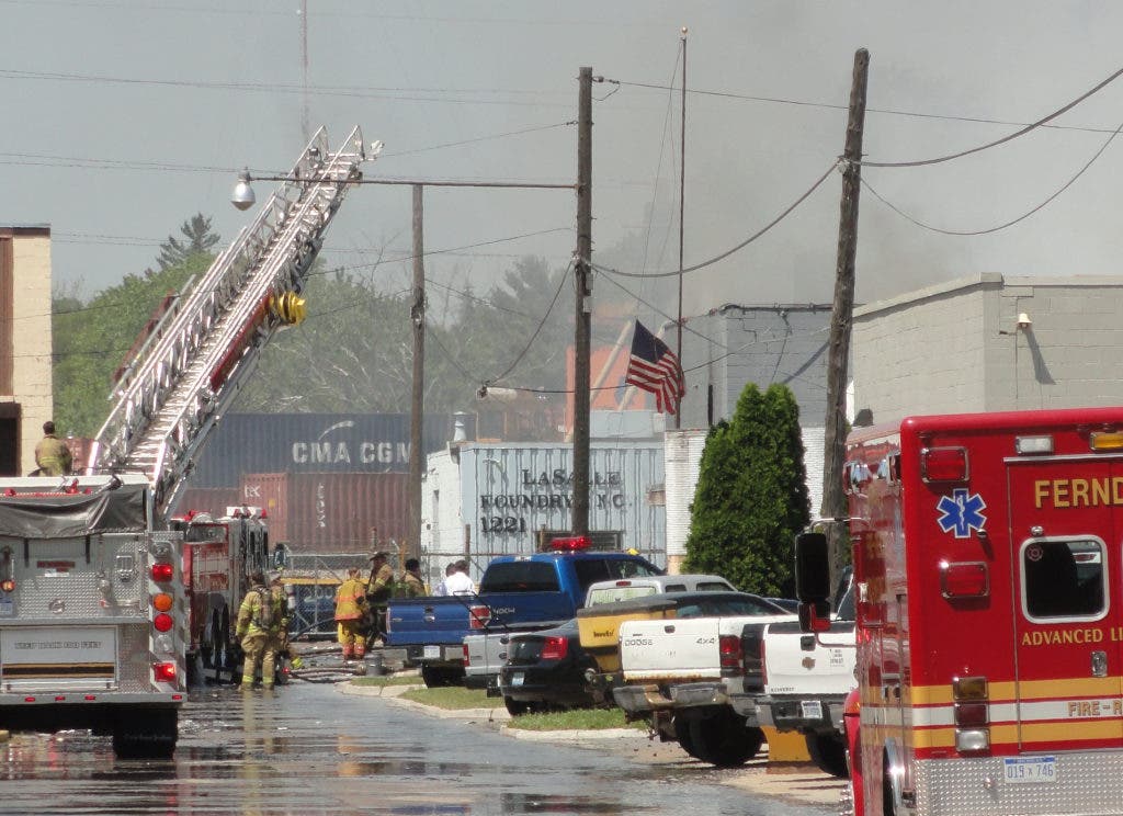 Royal Oak Firefighters Called to Assist a Massive Fire in Ferndale