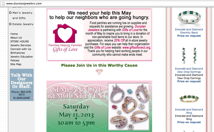 Donate Food for Discounts at Dunstan Jewelers In Avon