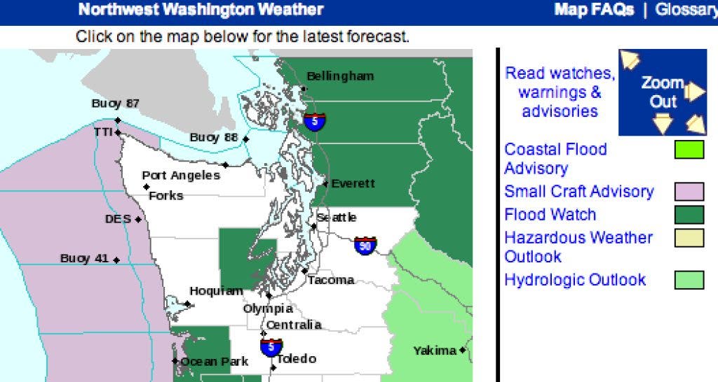 Update Flood Watch Now Includes King County, Heavy Rain Expected Today, Wednesday Woodinville