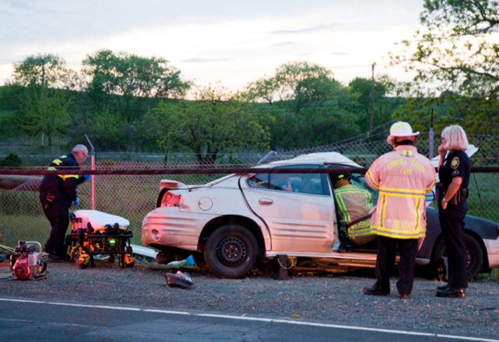 Photos: Car Crashes Into Telephone Pole, Driver Taken to Hospital ...