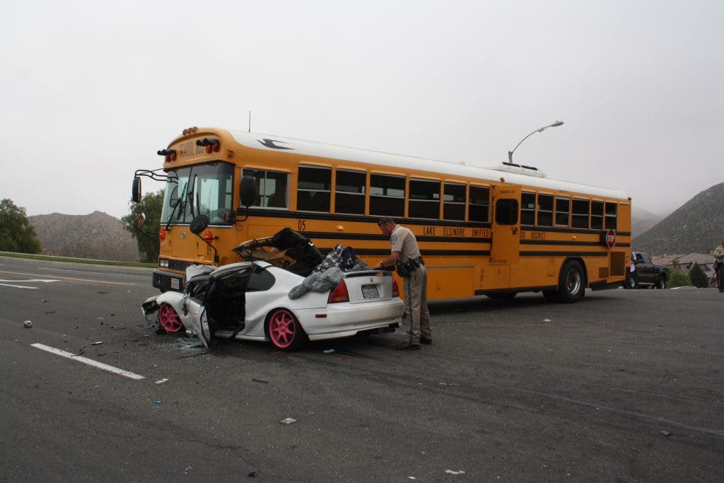UPDATED: LEUSD School Bus And Car Collide In Lake Elsinore | Lake ...