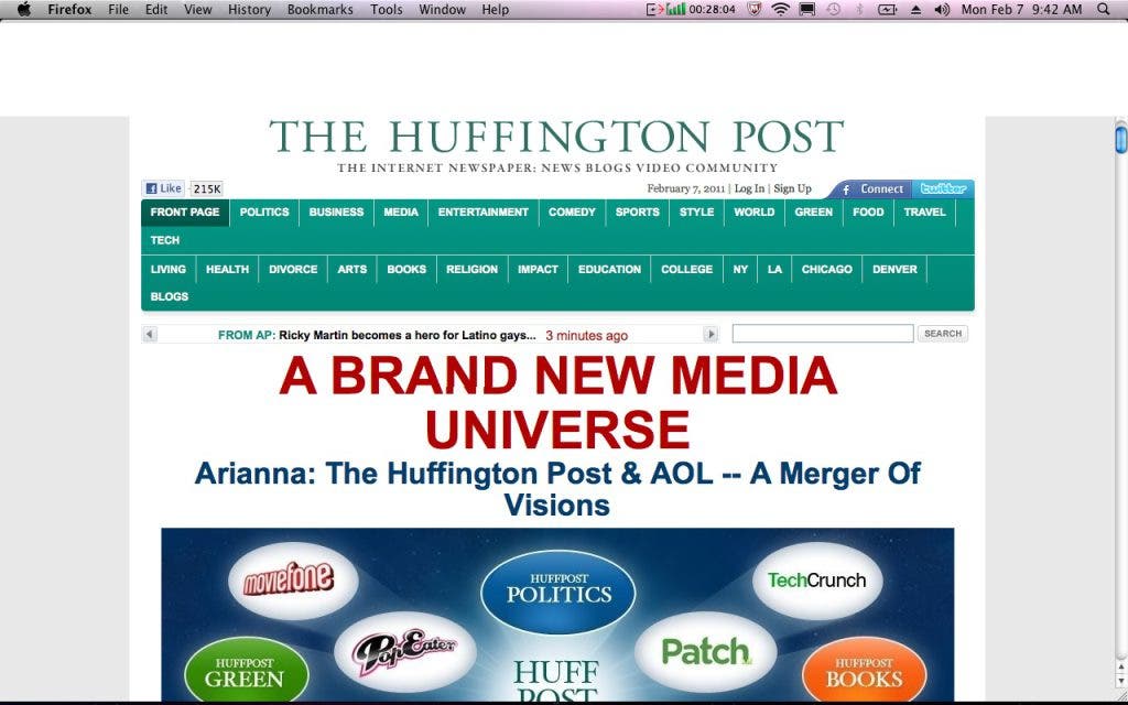 AOL Buys HuffingtonPost Website