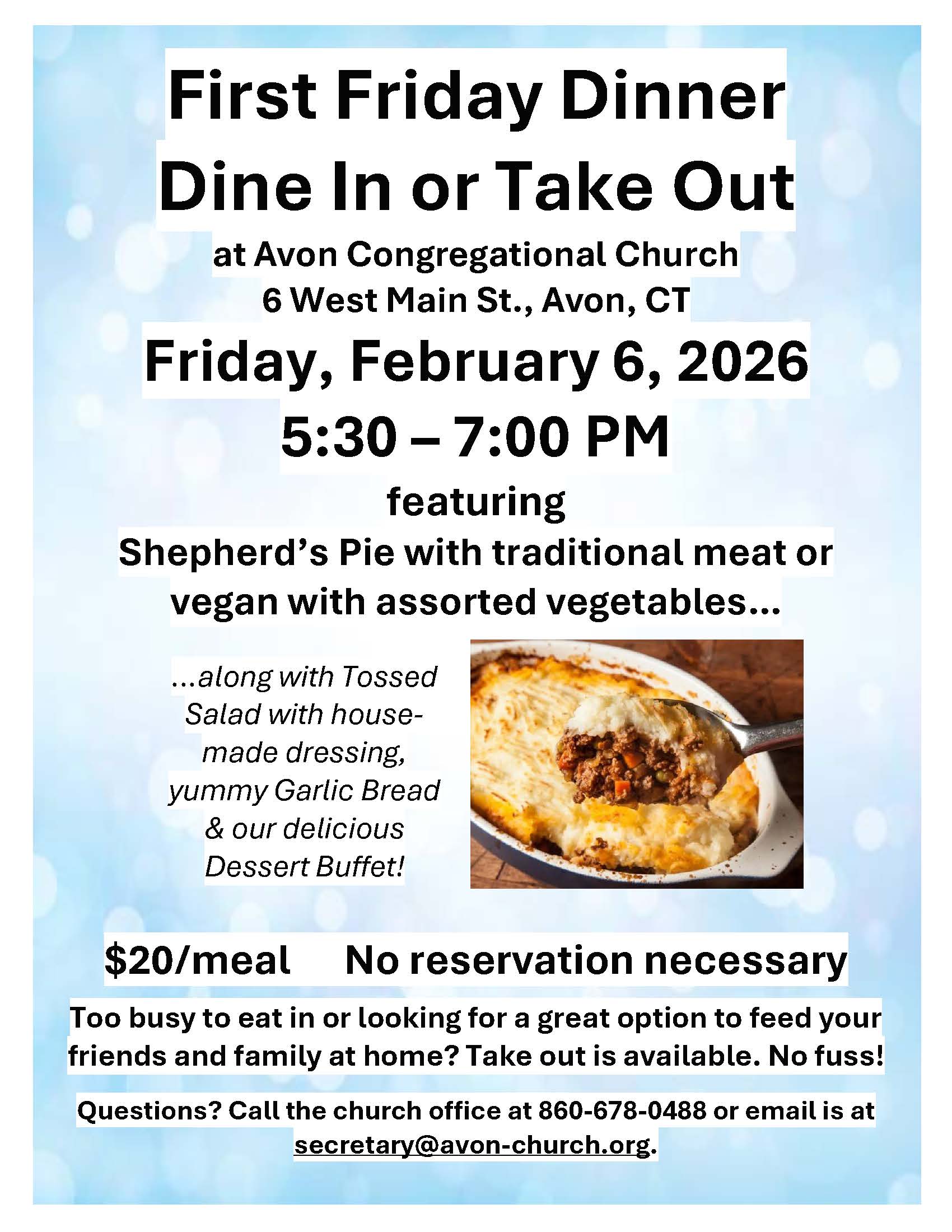 First Friday Dinner