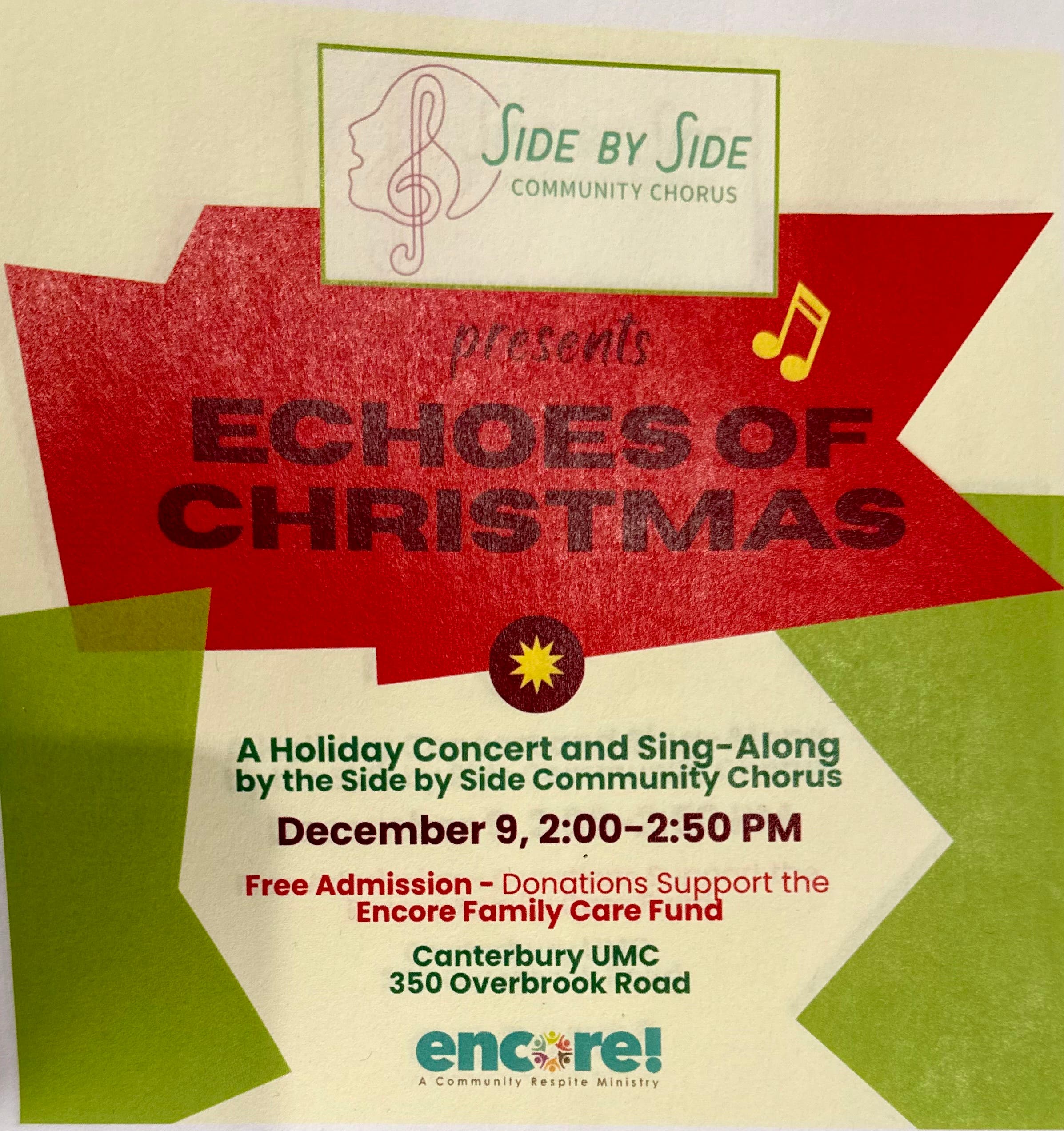 Side By Side Community Chorus Christmas Concert
