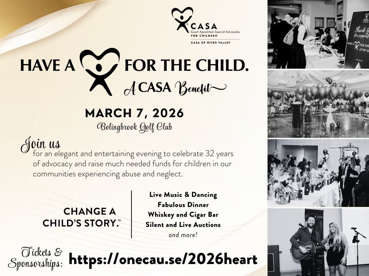 Mar 7 | 2026 CASA of River Valley Have a Heart for the Child - A CASA  Benefit | Joliet, IL Patch