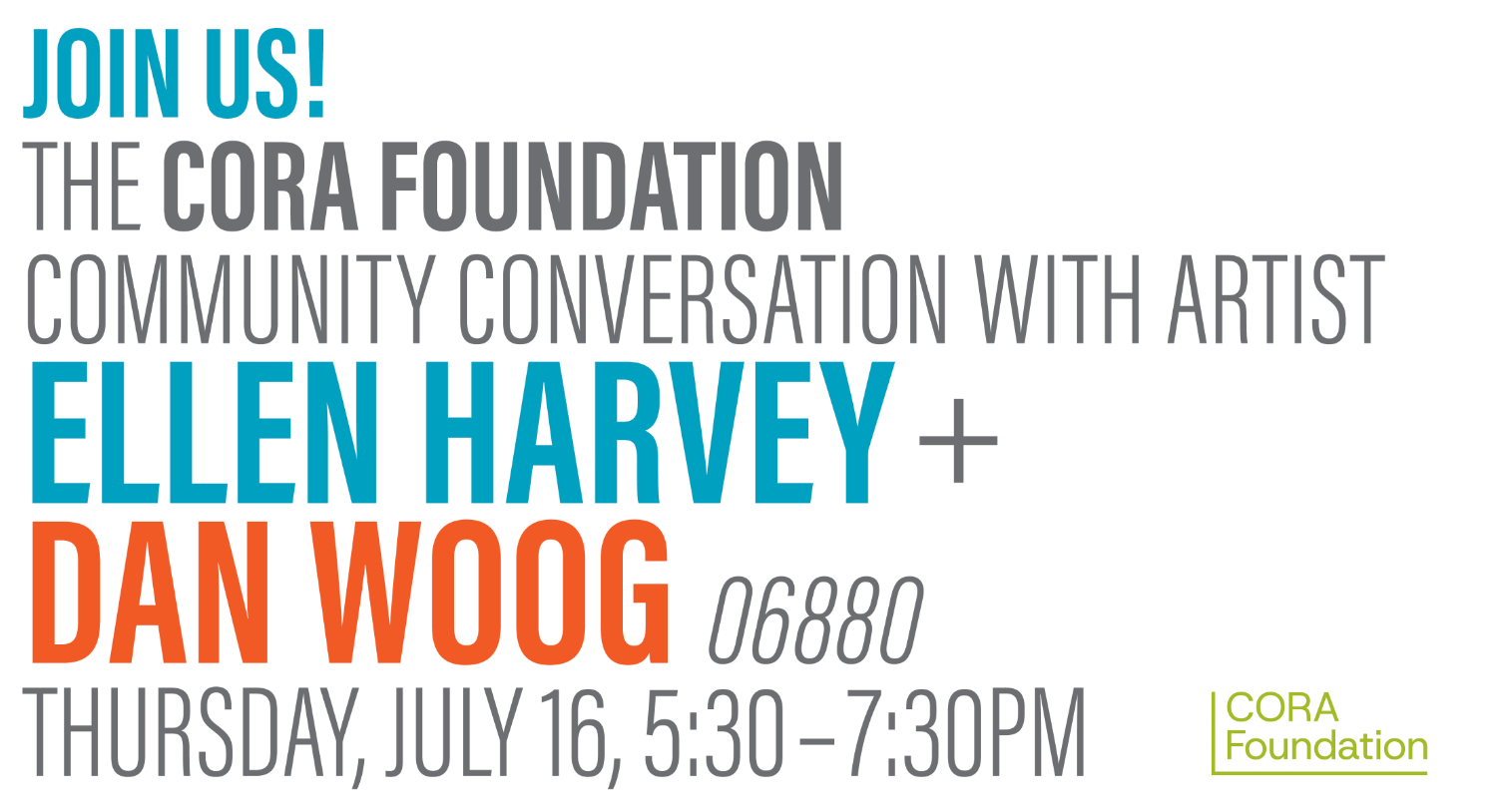 The CORA Foundation Community Conversation with Ellen Harvey + Dan Woog