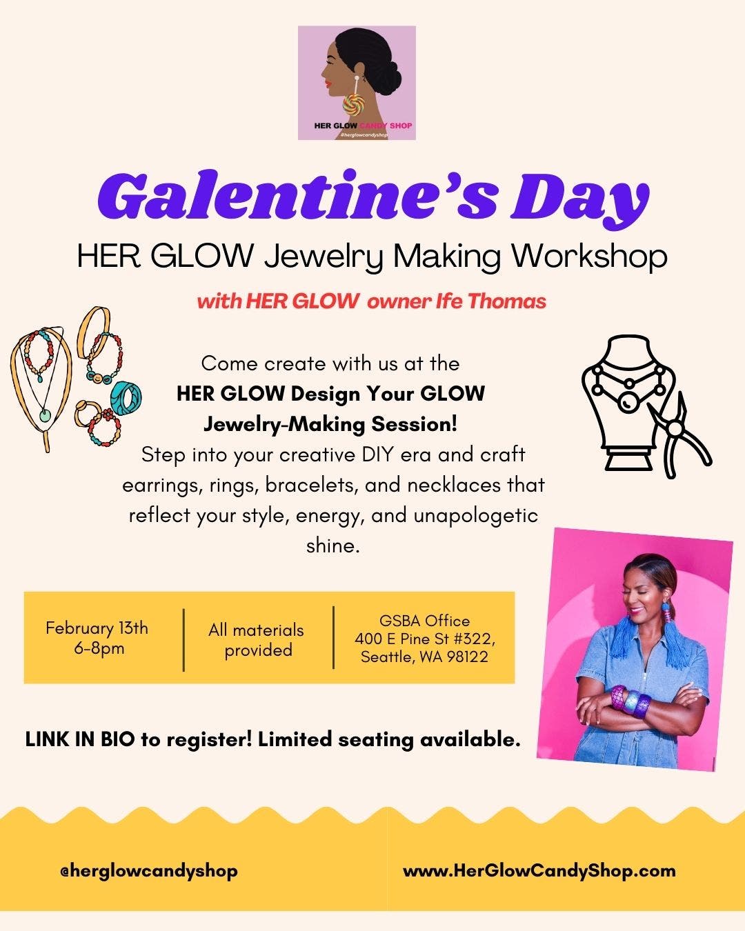 HER GLOW Galentine's Day Jewelry Making Workshop