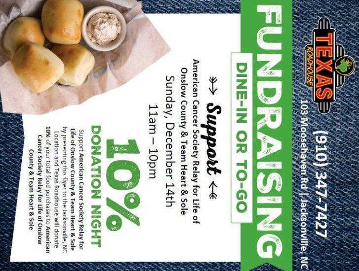 Relay For Life of Onslow County Fundraiser at Texas Roadhouse