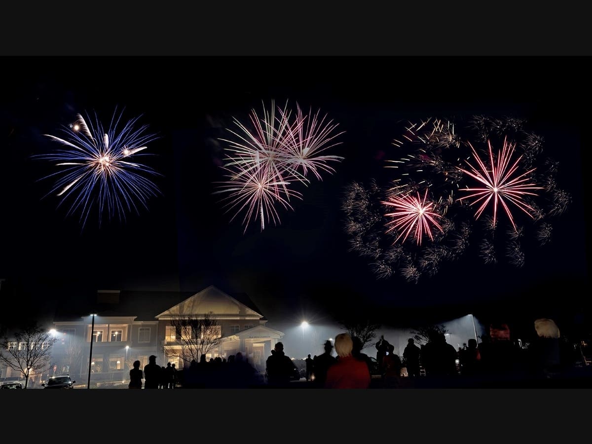 Residents of Ashby Ponds, an Erickson Living-managed community, celebrate the successful completion of their COVID-19 vaccination clinics with a colorful fireworks show held on March 8. 