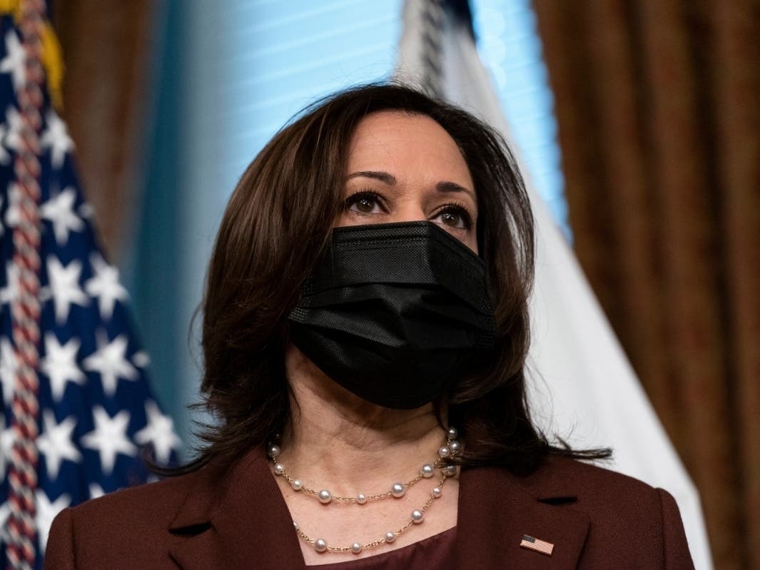 Vice President Kamala Harris speaks about the shooting in Boulder, Colo., after a ceremonial swearing in of CIA director William Burns, in the Vice President's Ceremonial Office in the Eisenhower Executive Office Building on the White House complex. 