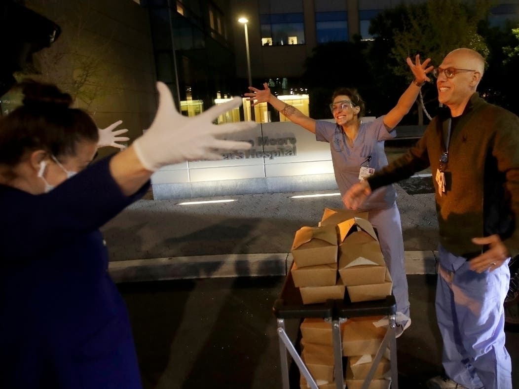 Food is delivered to front line workers in San Francisco.