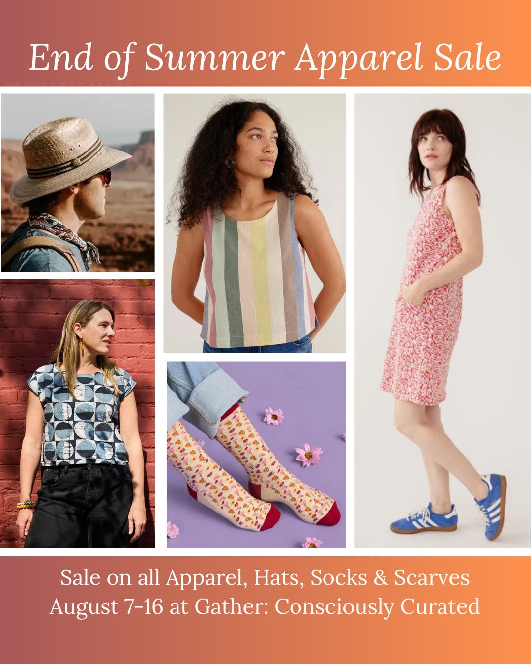 Apparel Sale during the IL Tax Holiday at Gather: Consciously Curated