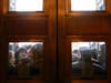 U.S. Capitol Police try to hold back protesters outside the east doors to the House side of the U.S. Capitol on Wednesday.