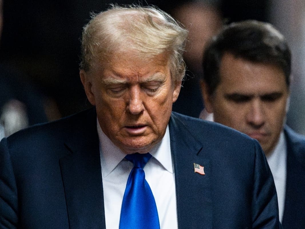 Former President Donald Trump arrives to the courthouse as the jury in his criminal trial is scheduled to continue deliberations at Manhattan Criminal Court, Thursday, May 30, 2024, in New York.