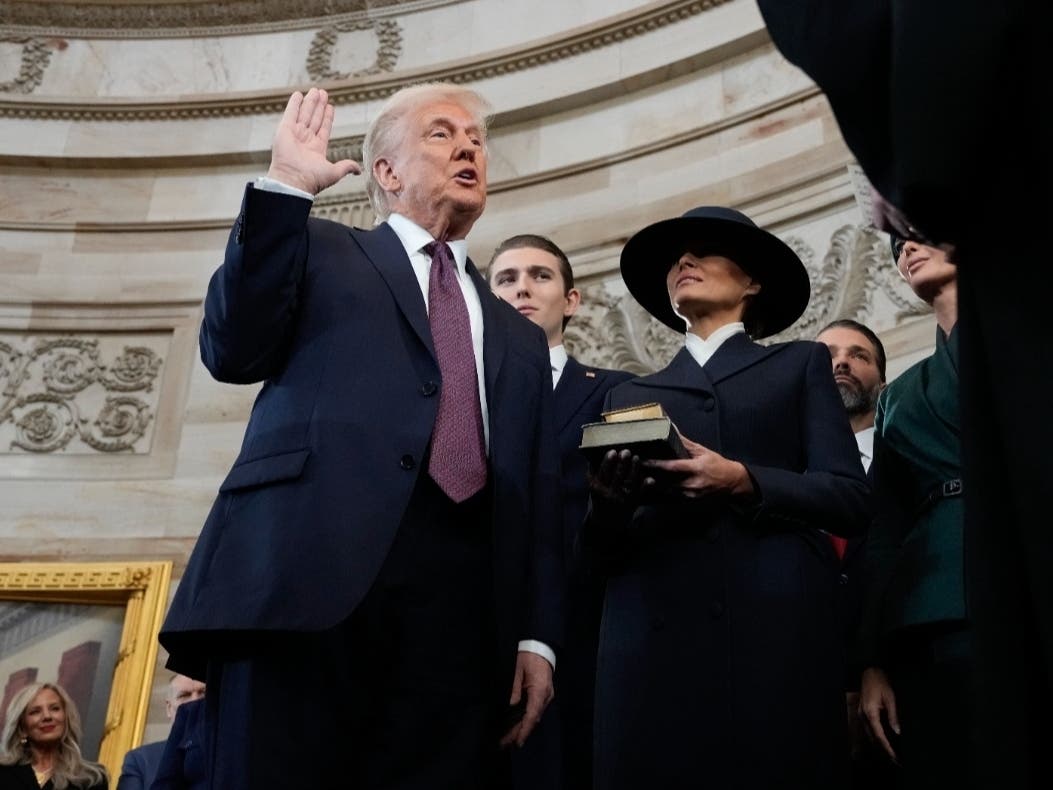 Donald Trump is sworn in as the 47th president of the United States on Jan. 20, 2025.