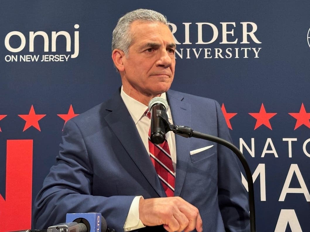 Former New Jersey Assemblyman Jack Ciattarelli speaks after the first Republican gubernatorial debate on Feb. 4, 2025, at Rider University in Lawrenceville, N.J.