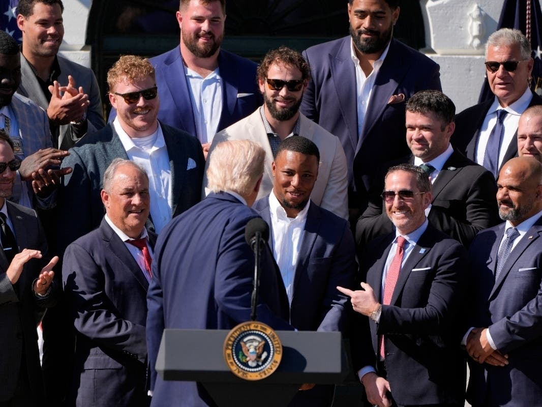 Saquon Barkley was among the notable Eagles to visit President Trump for the Eagles White House visit.