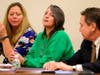 Michelle Lodzinski sits with her defense lawyers in 2017, when she was sentenced to 30 years for the 1991 murder of her 5-year-old son Timothy Wiltsey.