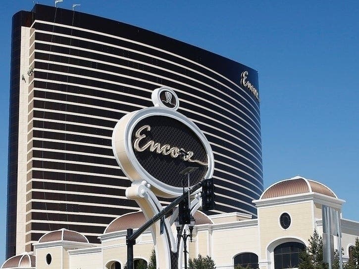 In this May 22, 2019 file photo, Encore Boston Harbor casino nears completion in Everett.