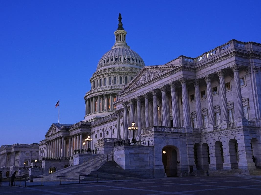 Shown is the U.S. Capitol in Washington, Tuesday, Feb. 24, 2026, ahead of President Donald Trump's State of the Union address Tuesday.