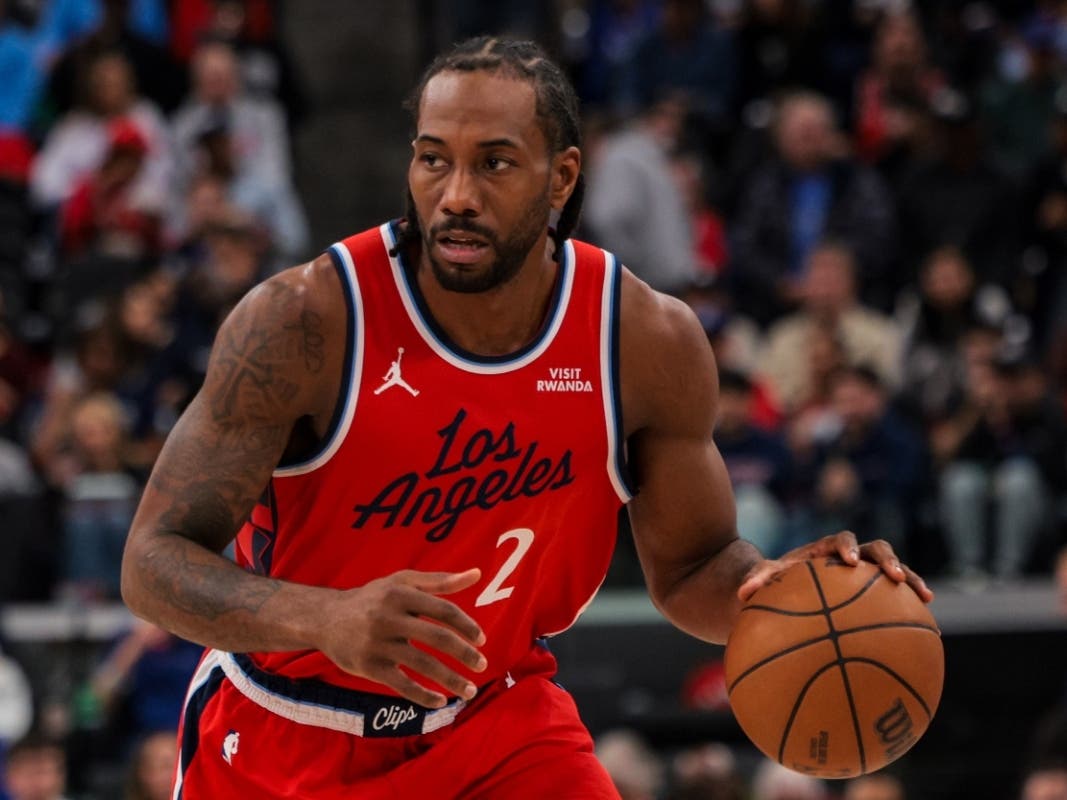 Los Angeles Clippers forward Kawhi Leonard dribbles during the second half of a NBA basketball game against the Orlando Magics, Sunday, Feb. 22, 2026, in Inglewood, Calif.
