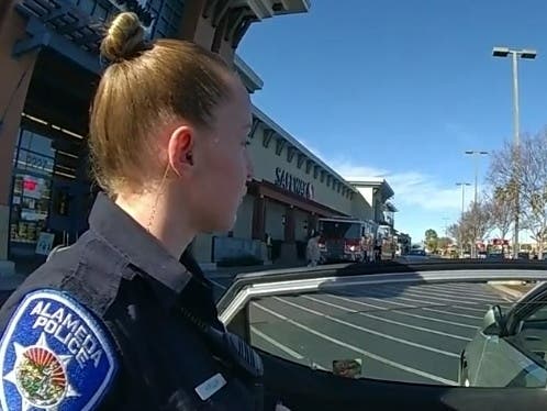 The arrest was made at Alameda South Shore Center.