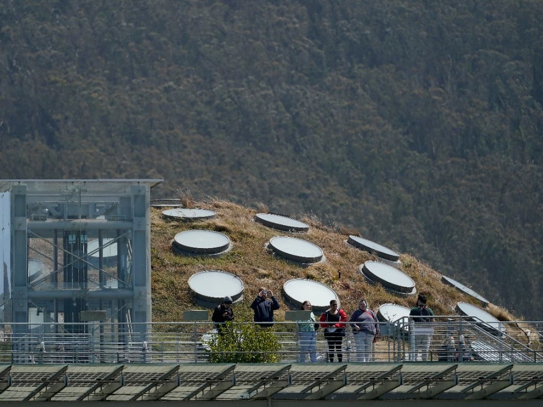 People visit the roof of the California Academy of Sciences in San Francisco, Monday, April 24, 2023. 