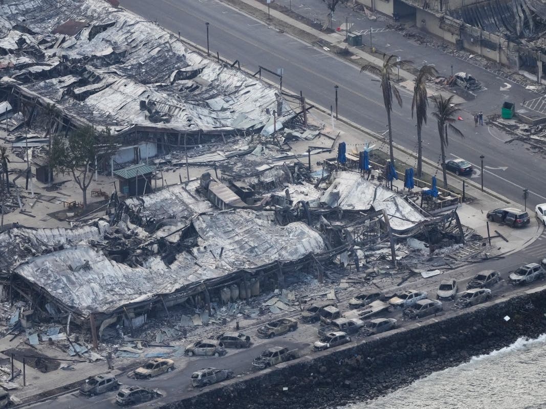 Wildfire wreckage is shown Thursday, Aug. 10, 2023, in Lahaina, Hawaii. 