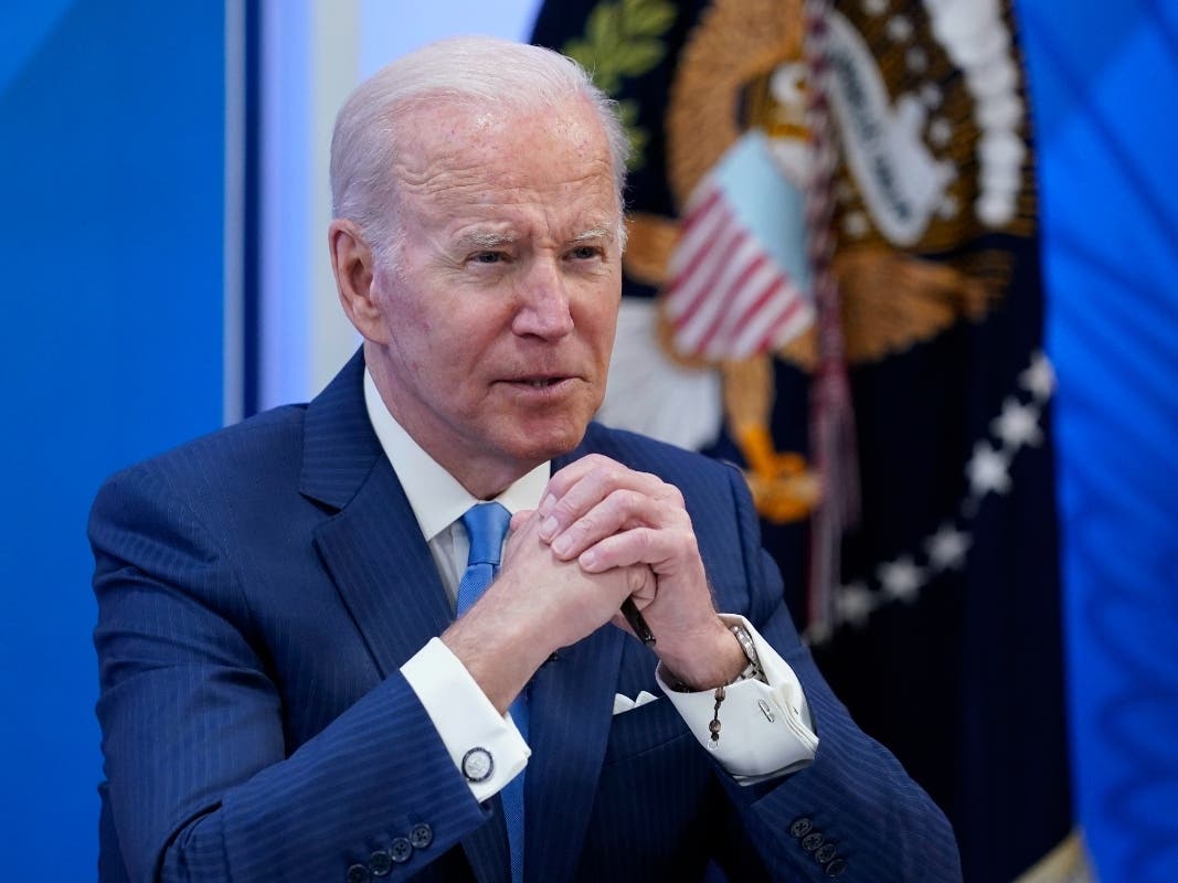 President Joe Biden speaks as he meets with small business owners in the South Court Auditorium on the White House complex in Washington, Thursday, April 28, 2022.