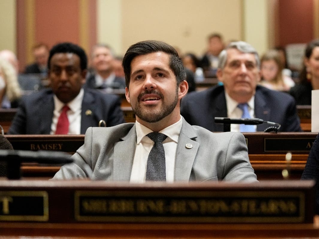 Democratic state Rep. Dan Wolgamott, attends the first day of the 2023 Legislative session, Tuesday, Jan. 3, 2023, in St. Paul, Minn.