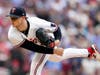 Minnesota Twins pitcher Sonny Gray works against the Toronto Blue Jays during the first inning of Game 2 of an AL wild-card baseball playoff series Wednesday, Oct. 4, 2023, in Minneapolis.
