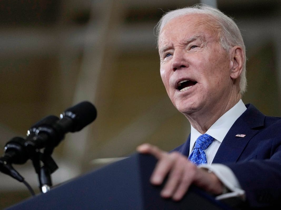 President Joe Biden speaks at the Cummins Power Generation Facility in Fridley, Minn., Monday, April 3, 2023. Biden is headed to a family farm in Minnesota on Wednesday, Nov. 1.